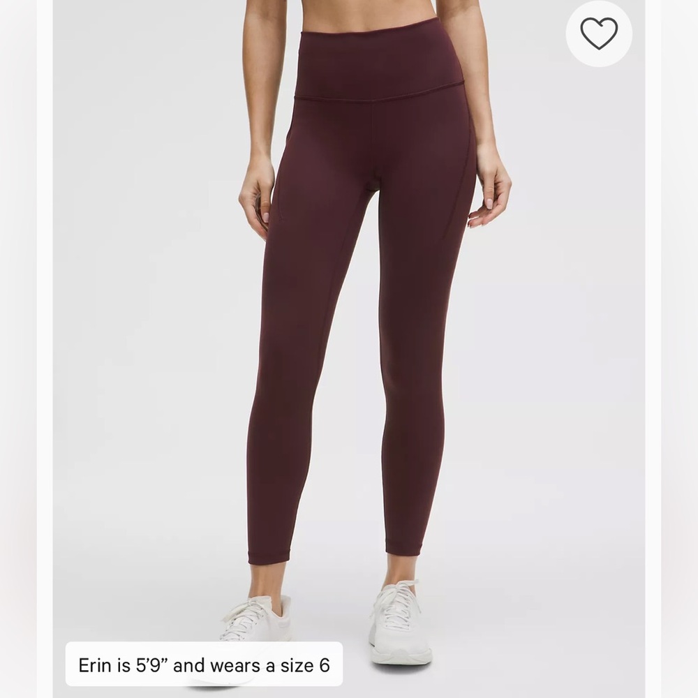 Lululemon Athletica Wonder Train Burgundy High-Rise Leggings